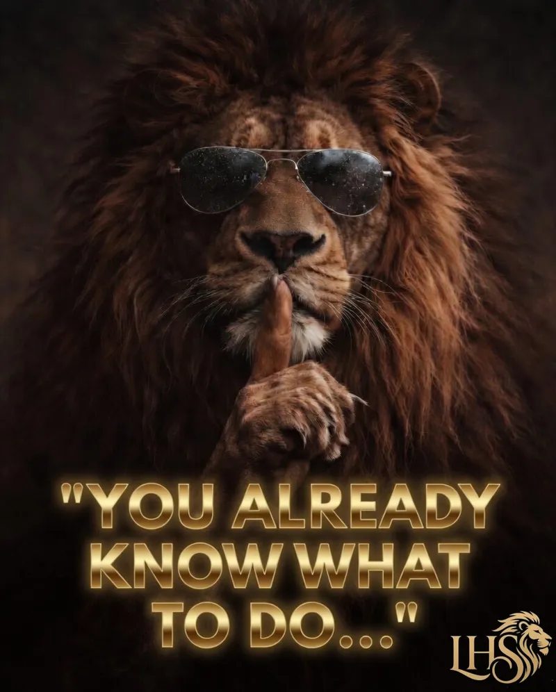 Post with a lion in sunglasses making a hush gesture: “You already know what to do…”